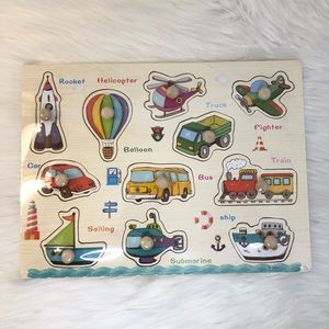 Things That Go Puzzle Montessori Vehicles Puzzle Learning Toddler Wooden Toys